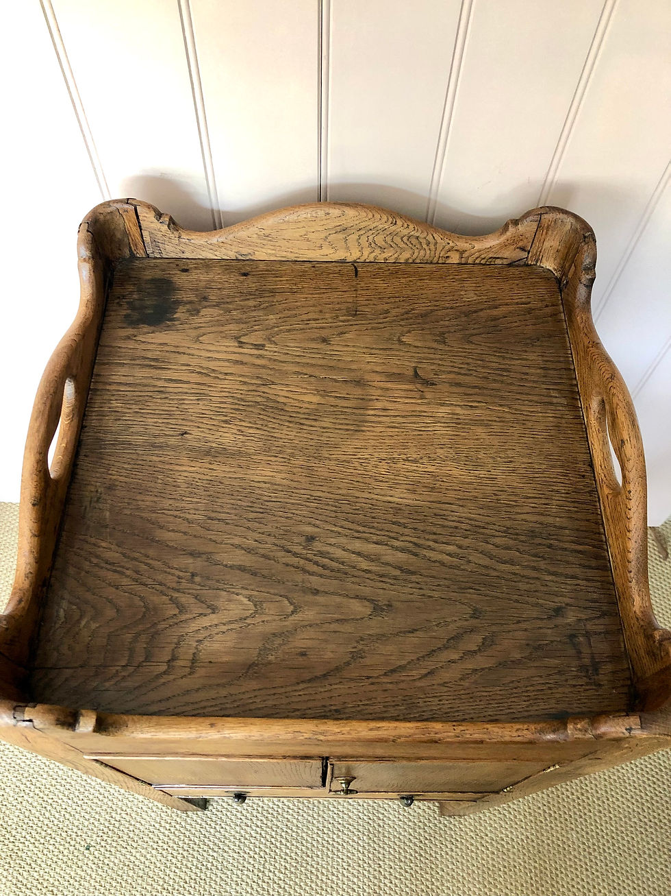 Thumbnail: Antique Oak Pot Cupboard with tray top