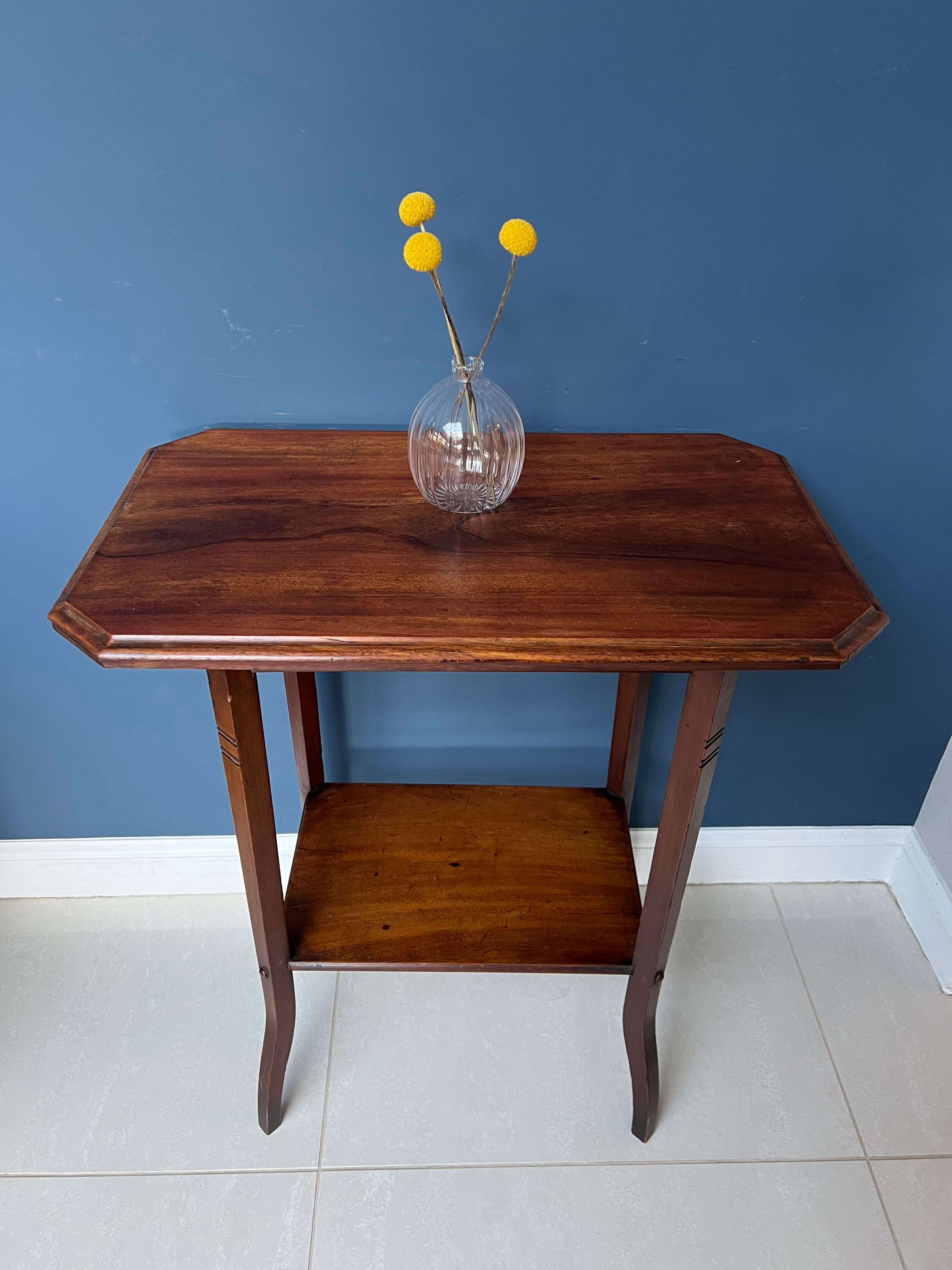 Two Tier Art Deco mahogany lamp table