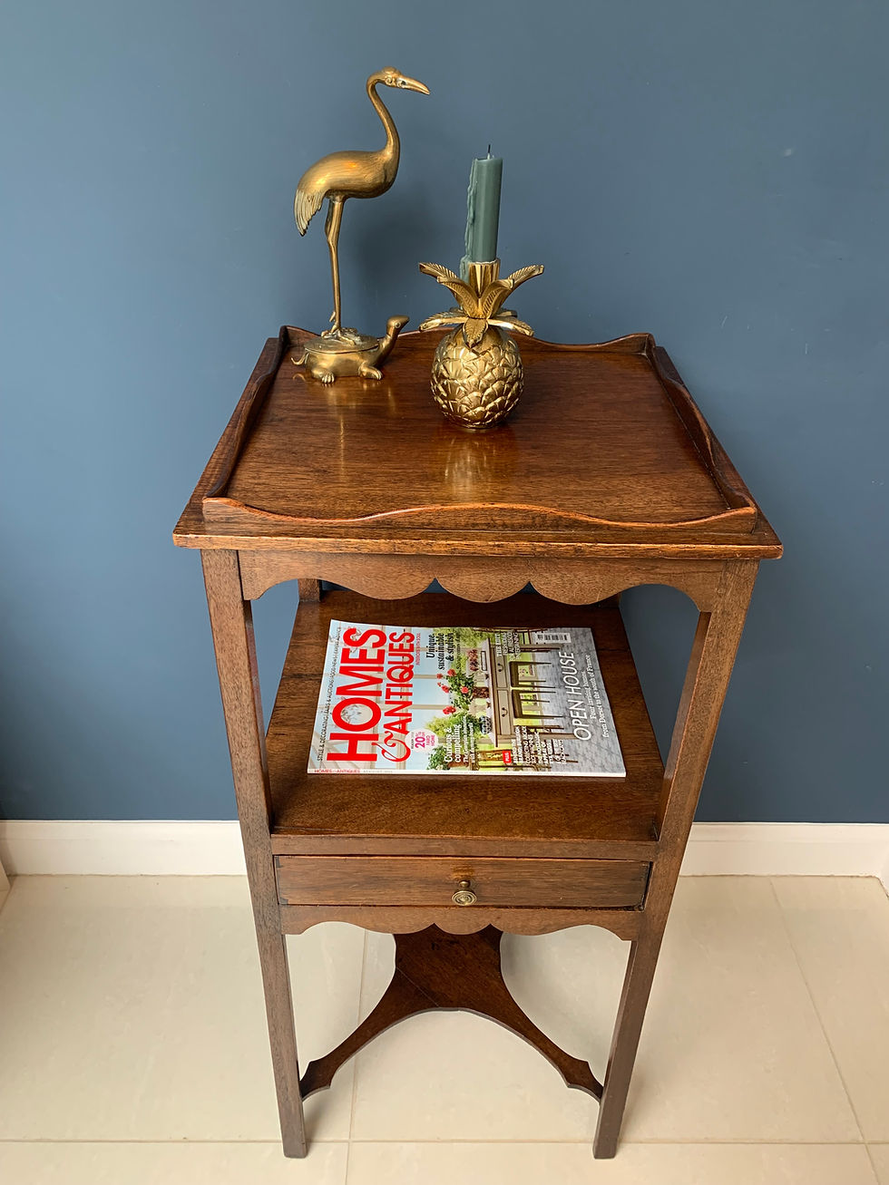 Thumbnail: Early 20th Century Mahogany Tray Top Bedside Table or Pot Cupboard