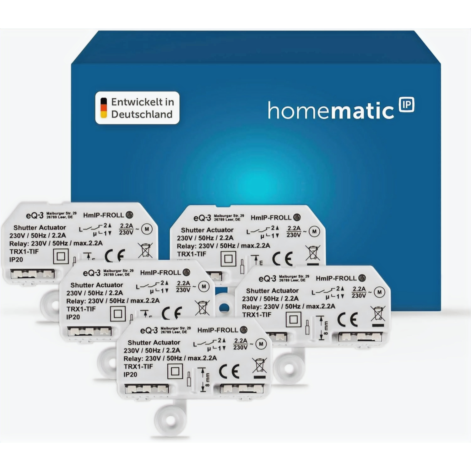 Homematic IP Smart Home 5er-Set Rollladenaktor HmIP-FROLL