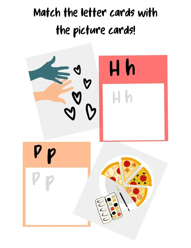 abc matching game printable digital download