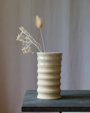 Vase en céramique écru - Fait main - Made in France - Décoration intérieur