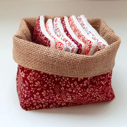 Panier pour lingettes démaquillantes - Trousse de rangement - Fait main - Made in France - Déco salle de bain