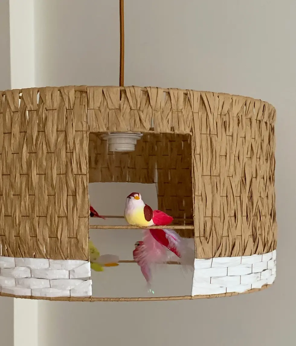Abat jour – Luminaire deco – Suspension luminaire – Nid oiseaux – Deco maison – Style nature