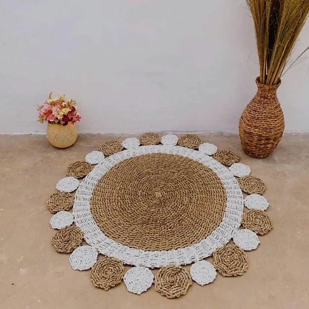 tapis rond - deco interieur - made in Bali - fait main 