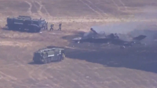 Avión de combate se estrella en una base militar de California