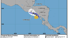 Tormenta Tropical Cristina se desplaza hacia El Salvador