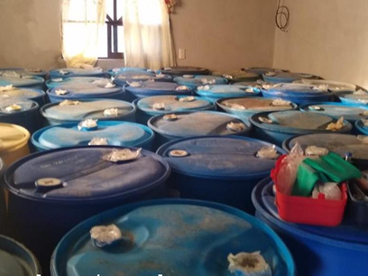Decomisan 20 mil 900 litros de huachicol en Pachuca, Hidalgo