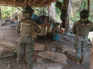 Marina neutraliza laboratorio clandestino en Lázaro Cárdenas, Michoacán