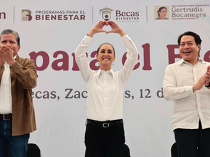 Sheinbaum anuncia beca de transporte Gertrudis Bocanegra en Zacatecas; "educación es por lo que trabajamos en la 4T", afirma