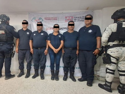 Detienen a 5 policías municipales en Chiapas por su relación en el homicidio de una mujer que estaba en prisión preventiva