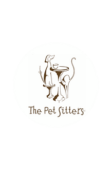 The logo for Iowa city company the Pet Sitters. It has a cat and a dog smiling and sitting around a 