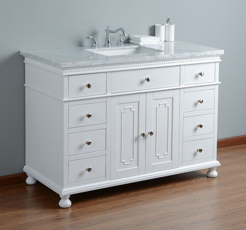 Thumbnail: Abigail Embellished 48" White Single Sink Vanity