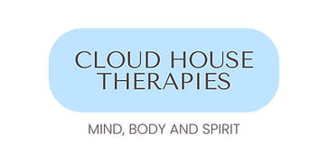 Logo for Cloud House Therapies, counselling and psychotherapy by Angela Seran Blue Aerth.