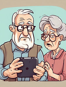 Senior looking confused at their smartphone