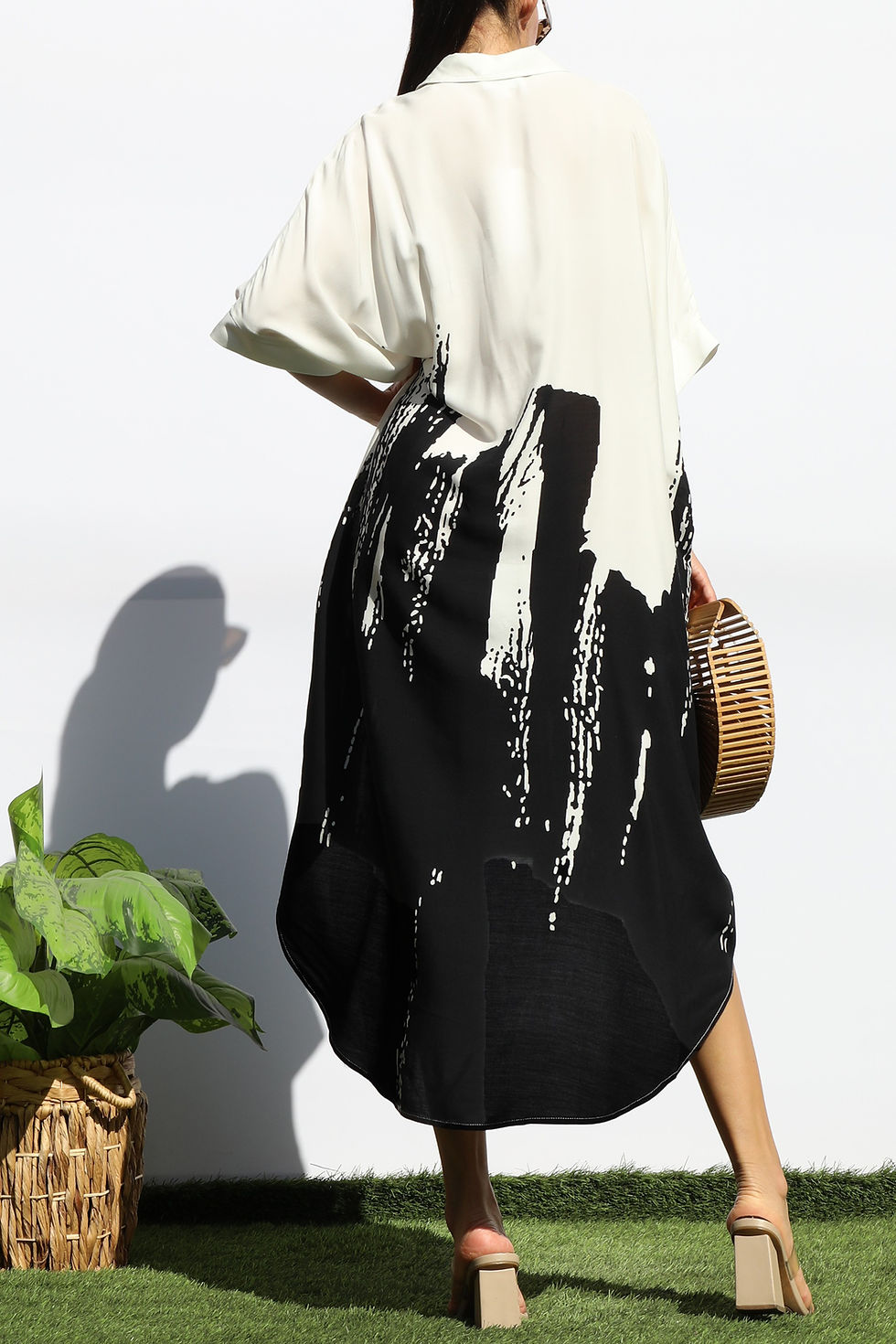 Thumbnail: Printed Button Down Shirt Midi Dress