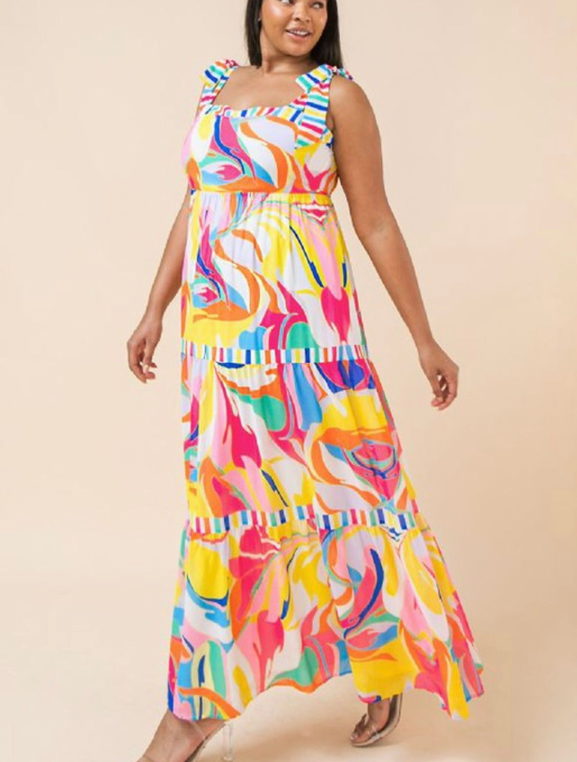 Multi Print Maxi Dress