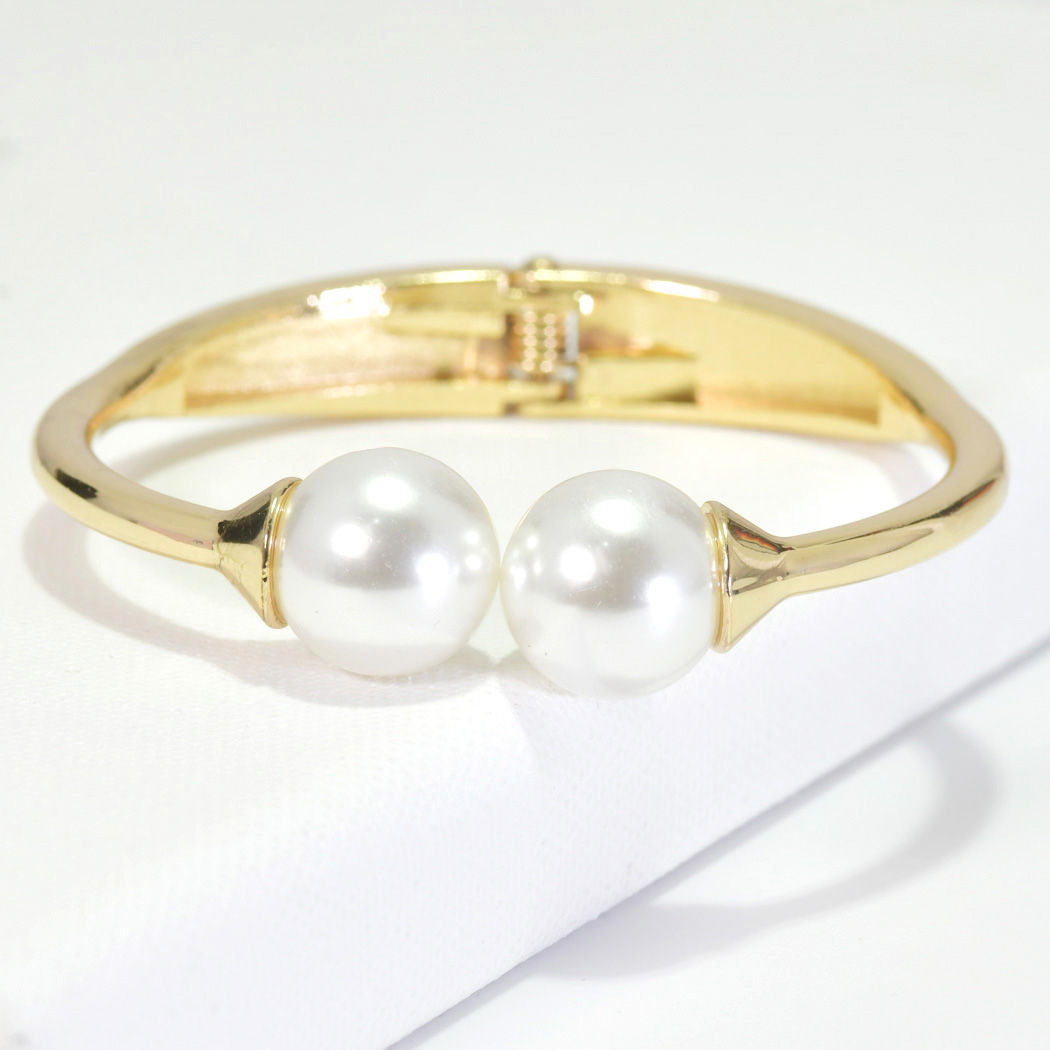 pearl open cuff bracelet