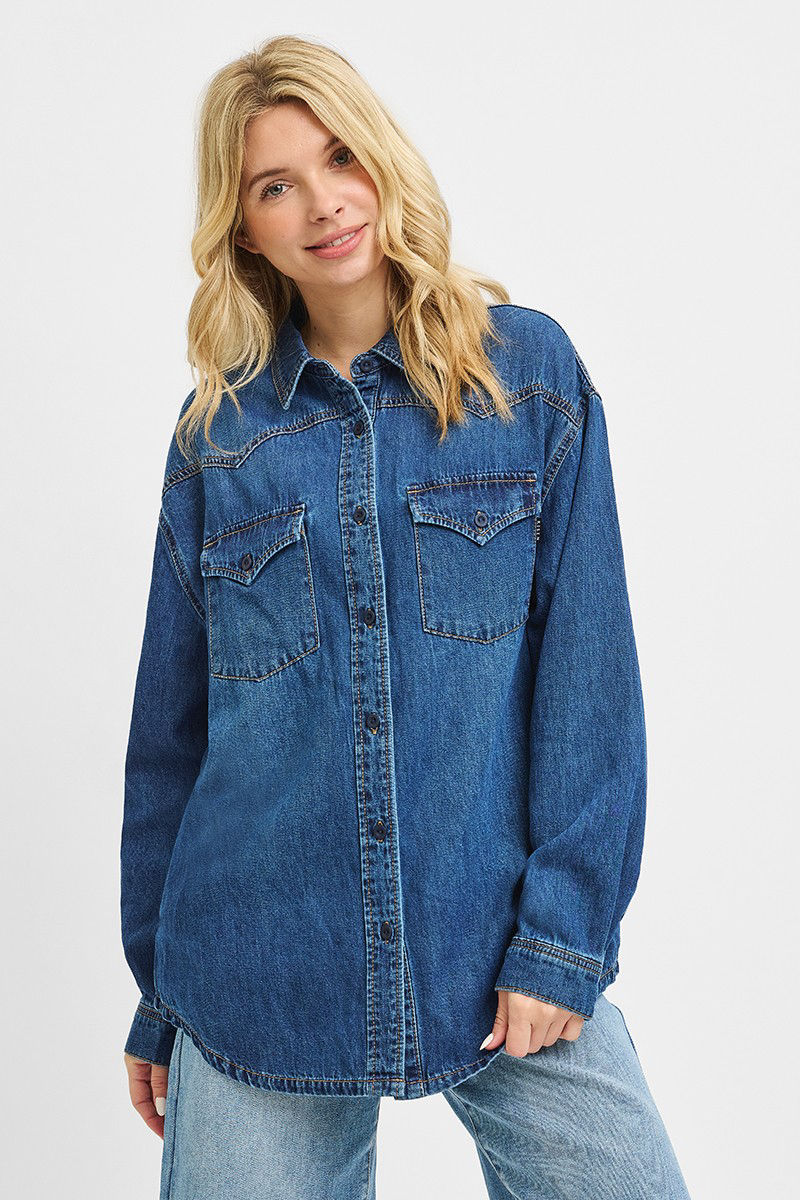 Western Yoke Style Relaxed Fit Denim Shirts