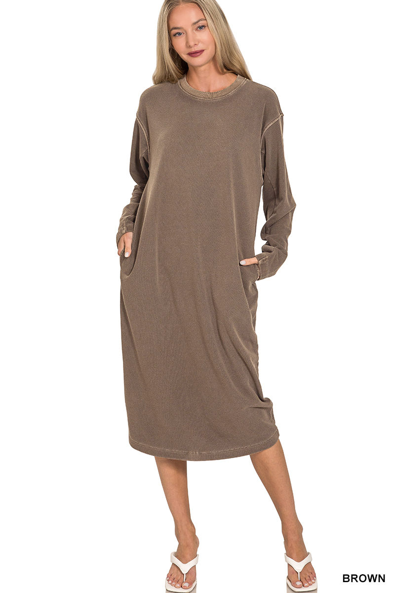 Thumbnail: SOFT FLEECE PIGMENT DYE SWEATSHIRT DRESS