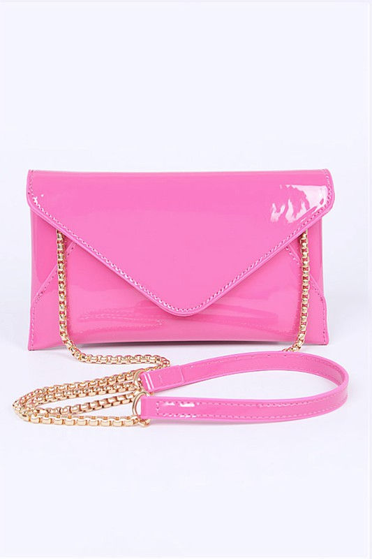 Thumbnail: Patent Finish Envelope Clutch Swing Bag