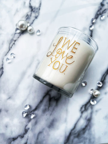 Toronto-GTA-event-calligrapher-engraver-Ishaana M Cherian engraved Bath and Bodyworks Candle.