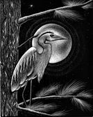 Nature scratchboard art