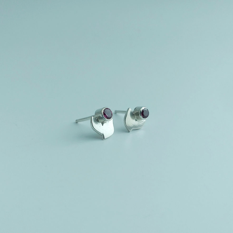 Thumbnail: Rhodalite Garnet, Flower Earring