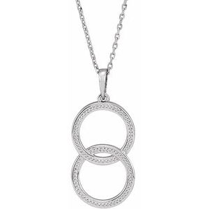 Platinum Interlocking Circle 16-18 Necklace"