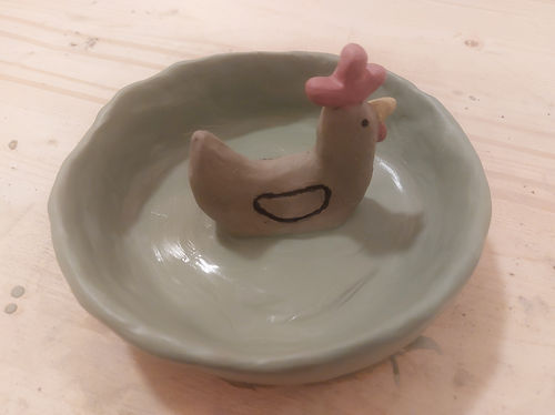 Müslischale vor dem Hochbrand