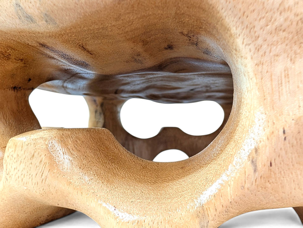 Thumbnail: Side profile of the compact round teak pedestal