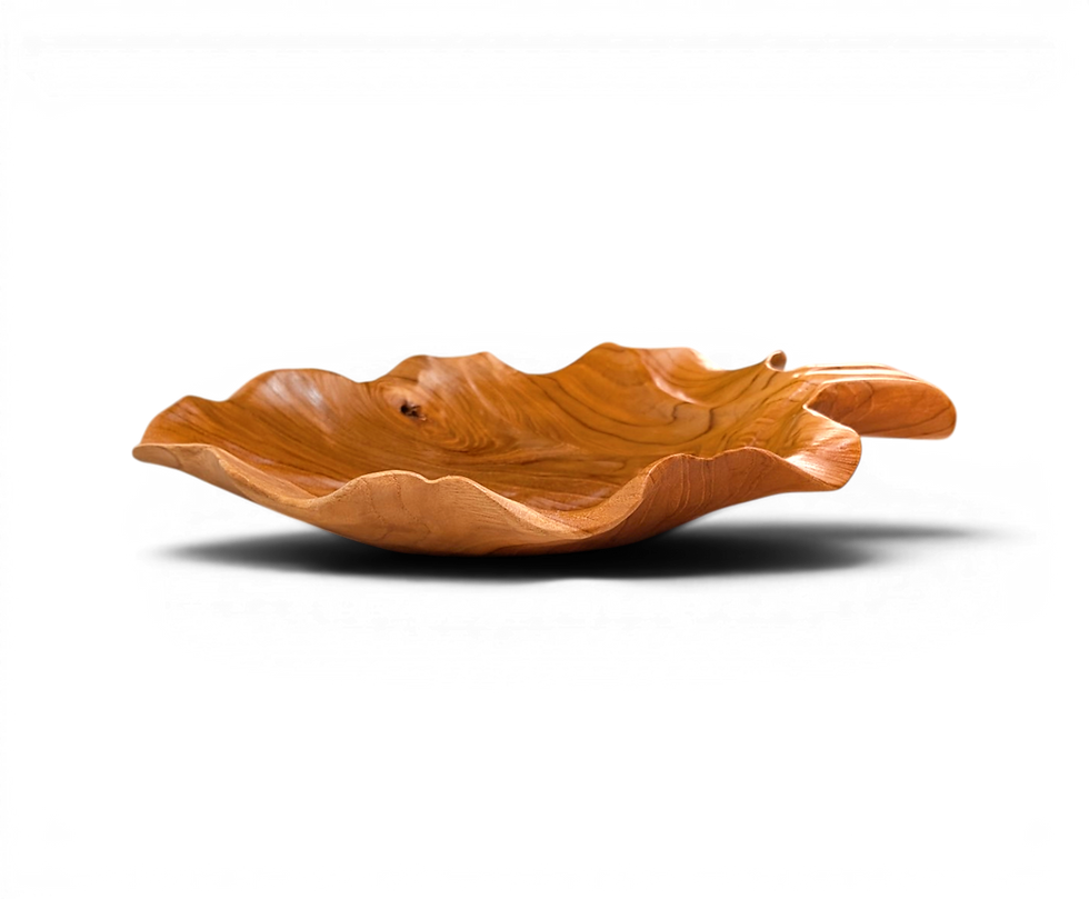 Thumbnail: Bali artisan teak serving piece with flowing grain lines and handmade character