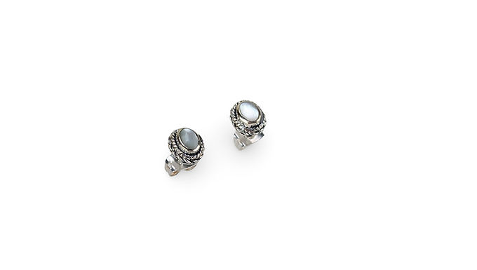 Vintage Oval Stud Earrings, Braided Boarder Earrings, Antique Style Earrings