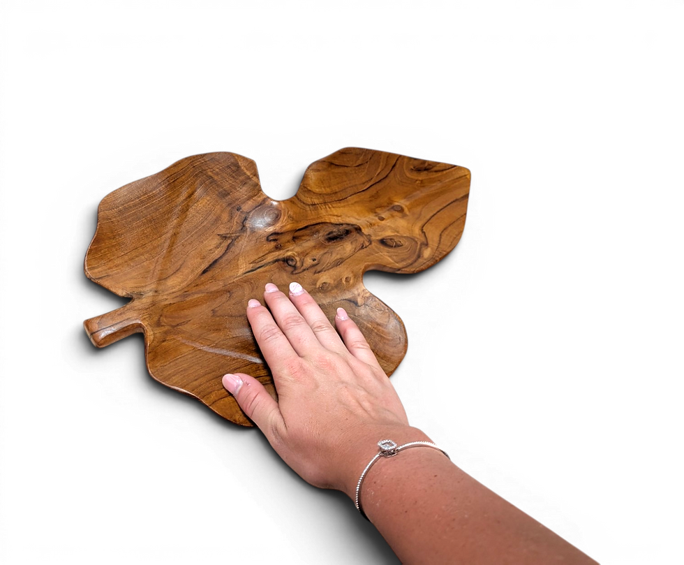 Thumbnail: Nature-inspired teak serving piece with smooth finish.
