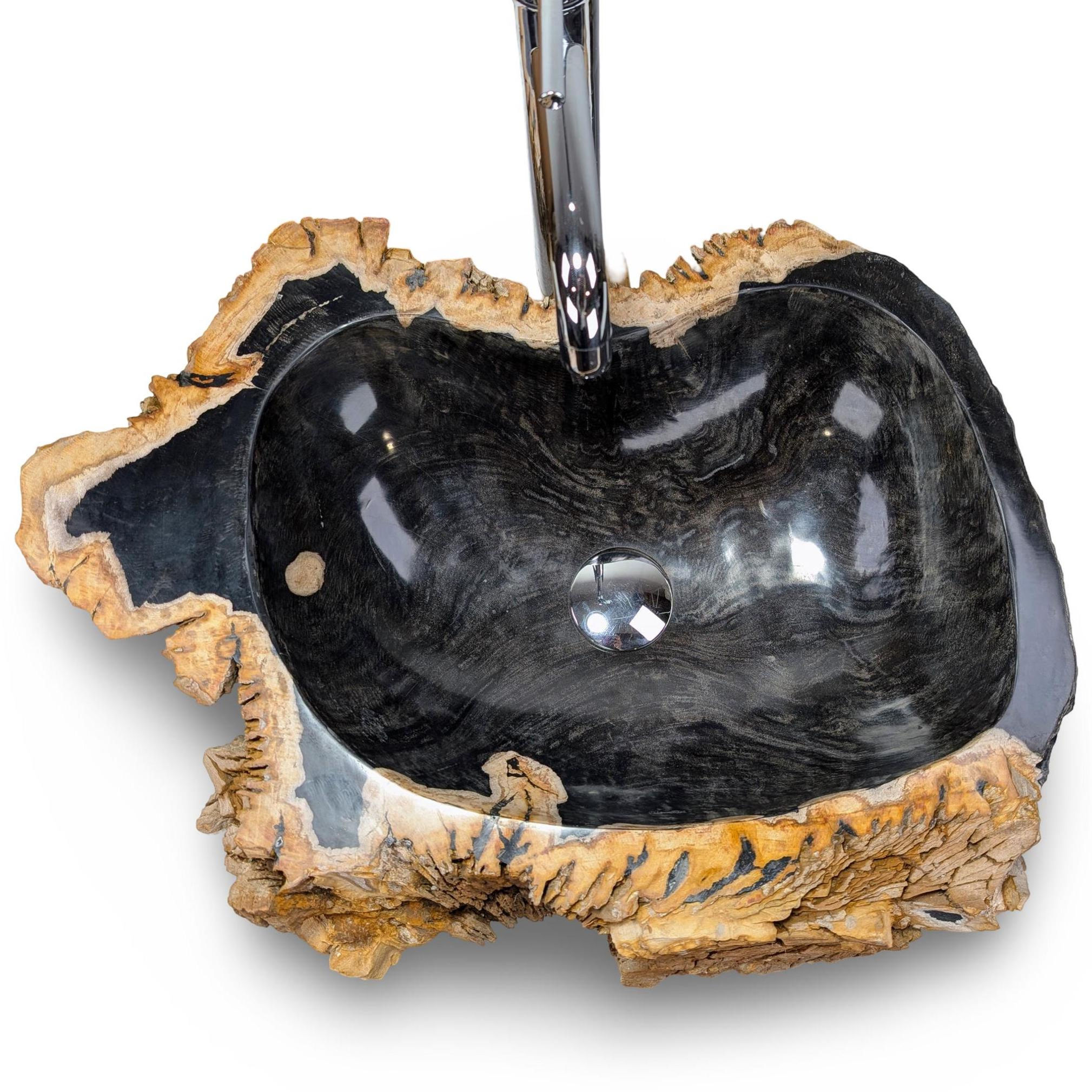 ORGANIC WOOD VESSEL, Raw Edge Wood Sink, Live Edge Wood Sink,