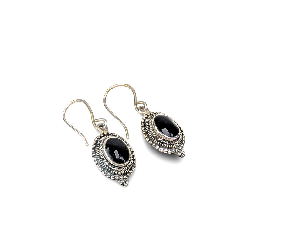 Thumbnail: Black Dangle Earrings