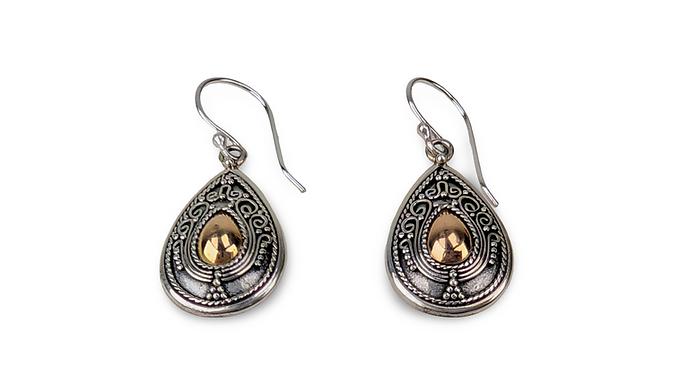 Sterling Silver Drop Earrings, Vintage Style Earrings, Silver Filigree Earrings