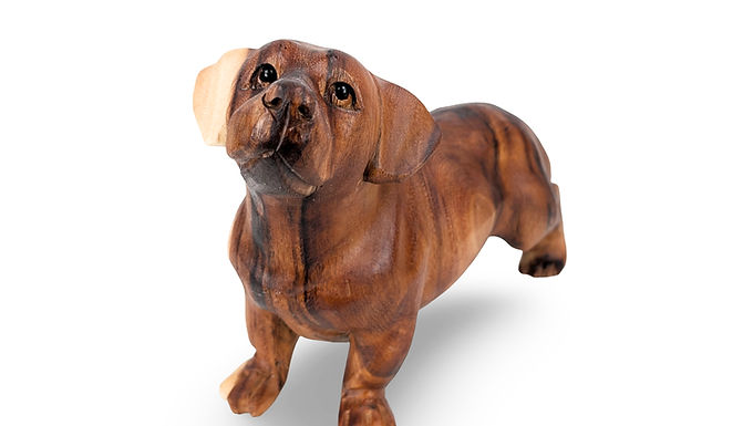 Teak Dog Statue, Dog Carving, Wood Dog Statue, Dog Figurine, Carved Dog Figurine