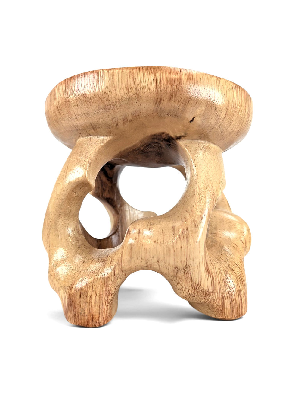 Thumbnail: Side profile revealing carved openings throughout the pedestal framework