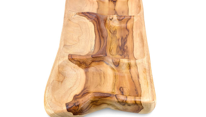 Wood Snack Tray, Partition Tray, Compartment Tray, Serving Tray, Countertop Tray
