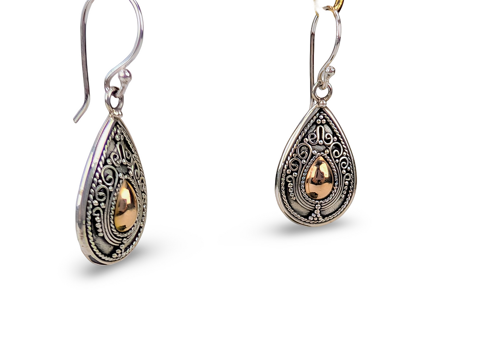 Thumbnail: Sterling Silver Drop Earrings, Vintage Style Earrings, Silver Filigree Earrings
