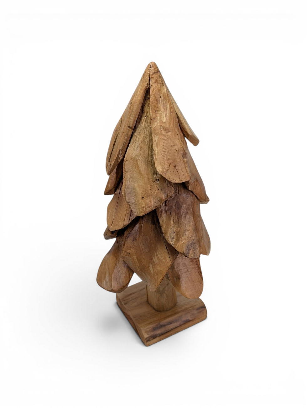Thumbnail: Farmhouse rustic wooden holiday tree accent with natural teak color and texture.