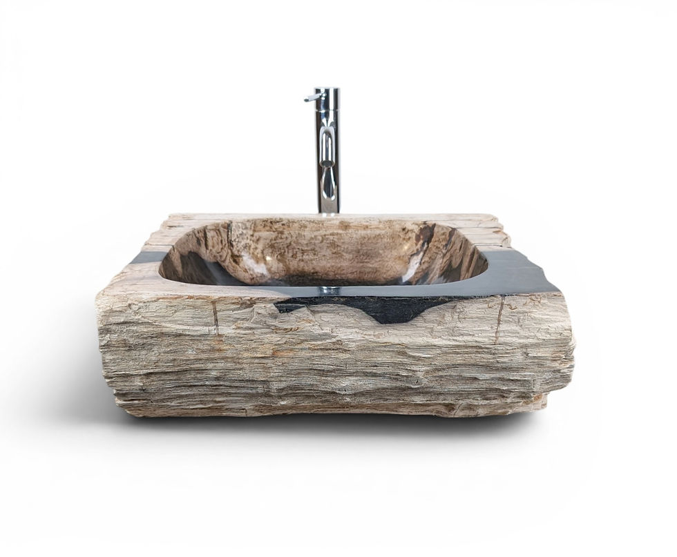 Thumbnail: Rustic fossil wood bathroom basin