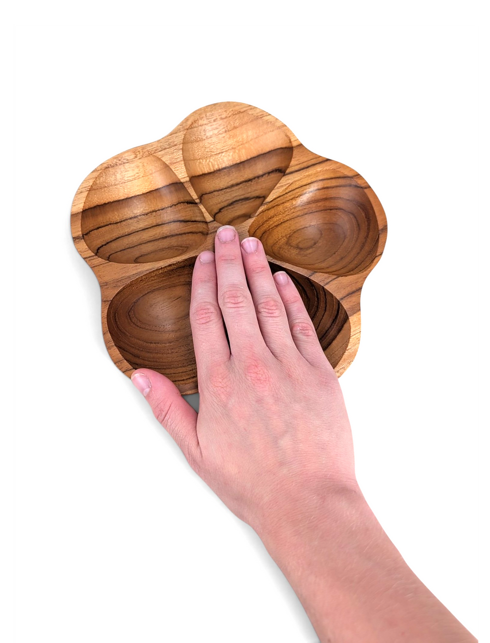 Thumbnail: Divided wooden salsa bowl featuring five individual wells