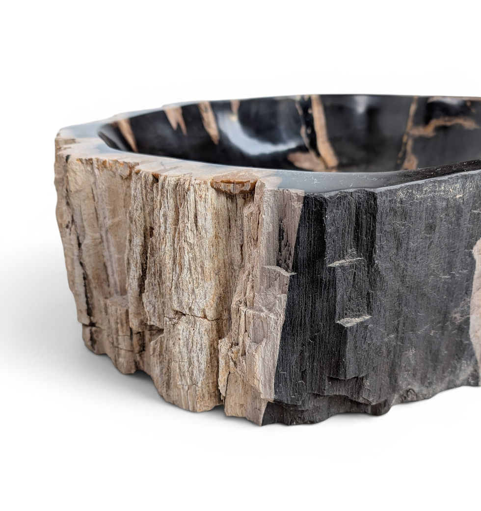 Thumbnail: Rustic petrified wood bathroom sink