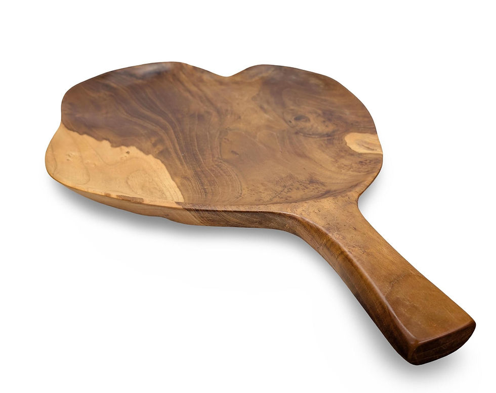 Thumbnail: Teak Wood Pizza Board, Rustic Serving Tray, Teak Wood Tray, Live Edge Platter, N