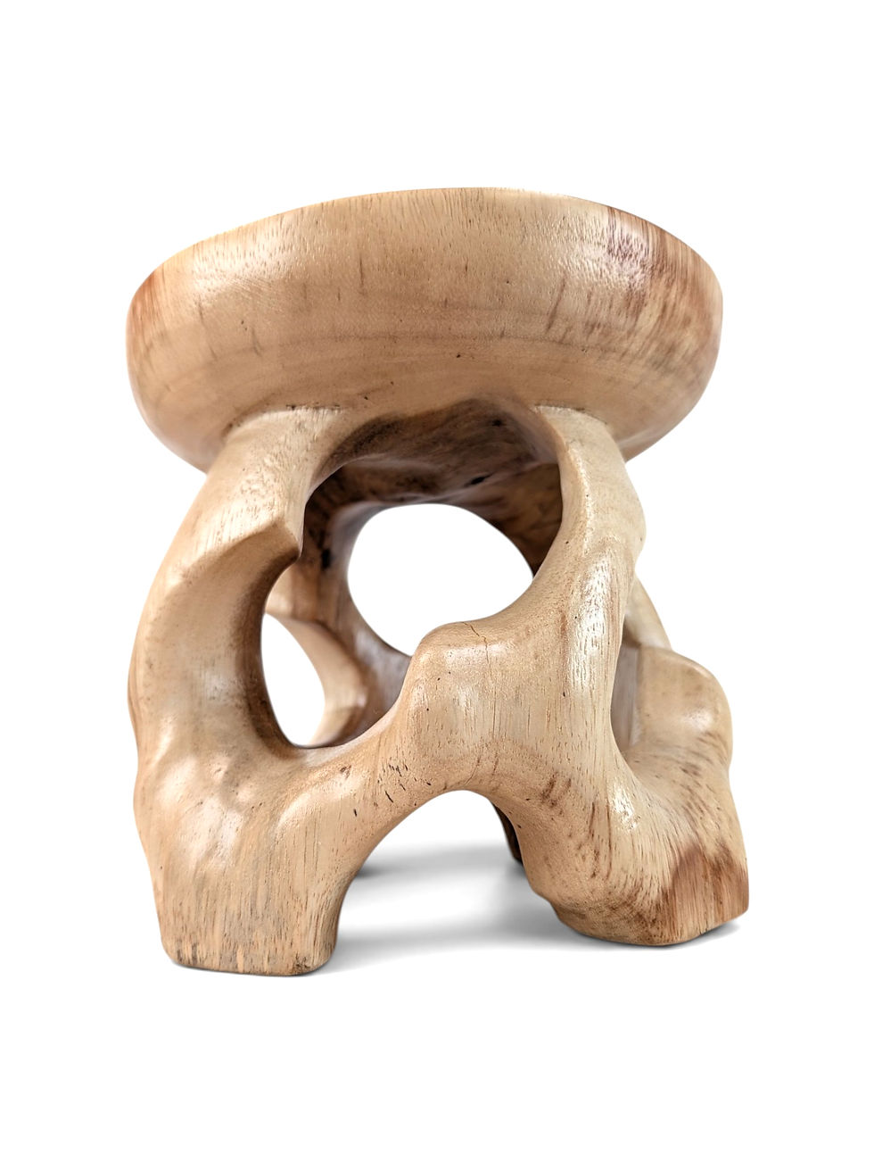 Thumbnail: Close perspective of the expressive markings across the teak surface