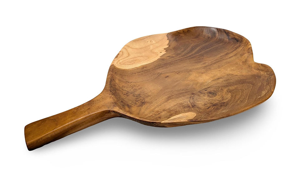 Thumbnail: Teak Wood Pizza Board, Rustic Serving Tray, Teak Wood Tray, Live Edge Platter, N
