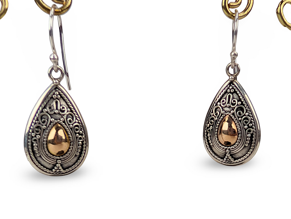 Thumbnail: Sterling Silver Drop Earrings, Vintage Style Earrings, Silver Filigree Earrings