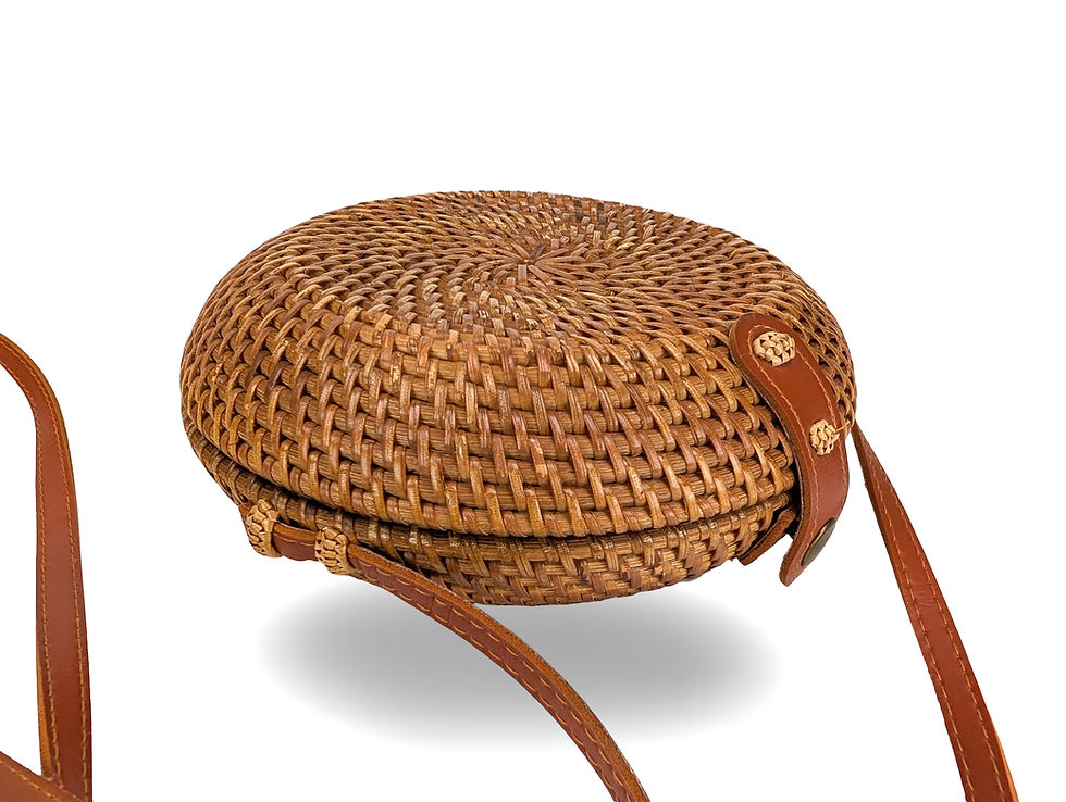 Thumbnail: Handmade Rattan Bag, Hand Woven Bag, Boho Bag, Crossbody Bag, Travel Purse,